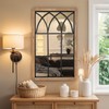 Oakrain Rustic Window Mirror for Wall Decor, 24”x37” Wood Frame
