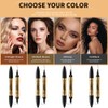 TOEECY Eyebrow Pencil, 2-in-1 Liquid Eyebrow Pencil, Eyeliner with Double