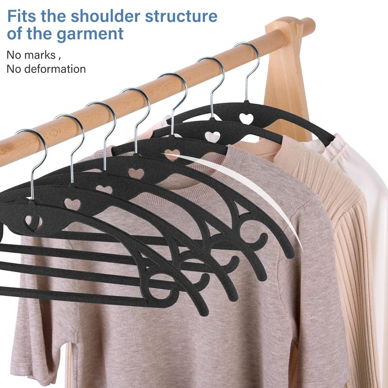IEOKE Velvet Hangers, 50 Pack No Shoulder Bumps Ultra Thin
