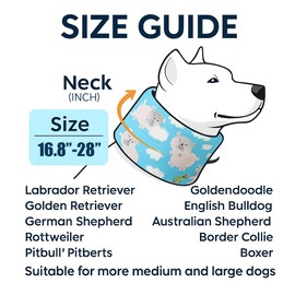 LovinPet Dog Recovery Collar, Adjustable Soft Cone for Medium & Large Dogs, Post-Surgery Comfort & Lick Prevention, Hippos Zoo Print, Blue