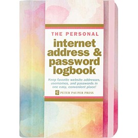 Watercolor Sunset Internet Address & Password Logbook (removable cover band for security)