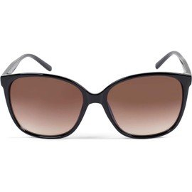 styleBREAKER 09020092 Women's Oversize Sunglasses with Oval Polycarbonate Lenses and Plastic Frame, Retro Style - Black -