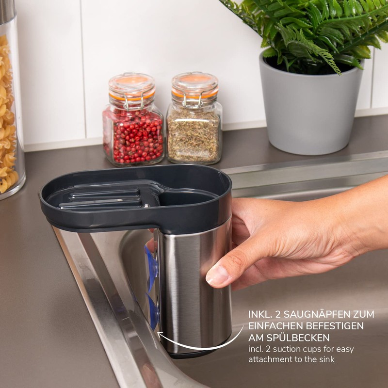 bremermann Stainless Steel Sink Organizer with Sponge Holder and Dish