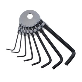 BullTek Burnished Steel Allen Key Set - 8 Pieces (1.3mm - 6mm) - Precision Tools with Rigid Holder - Durable, Resistant and Rustproof for the Professional