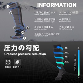 TaoTech Socks, Acrylic Fiber, Snowboarding, Skiing, Thick, Compression, Cold Protection, Breathable, Antibacterial, Odor Resistant, Sweat Absorbent, Quick Drying, Men's, Women's, Unisex, black, navy,
