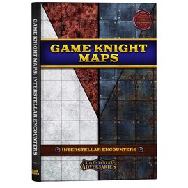 Game Knights Interstellar Encounters Map Mat by Adventurers and Adversaries – Double-Sided Gloss Laminated Dry Erase Battle Map, Tabletop Map for Roleplaying 1 Inch Gridded Overlay – 2D Terrains Maps