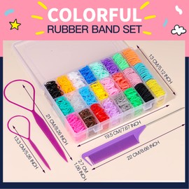 YGDZ Elastic Hair Bands, 1500pcs Hair Rubber Bands, 120pcs Baby Hair Ties, Colorful Small Hair Tie Set with Hair Tail Tools, Rat Tail Comb, Hair Accessories for Girl, Toddler