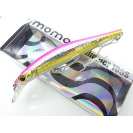 momolures - ULTIMA ARTIST SWIMMER 105mm Sinking Minnow for Bass, Seabass, Pike, Trout, Salmon lure fishing (PINK SHINER)