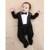 A&J DESIGN Baby Tuxedo Boy Infant Formal Birthday Footie Outfit