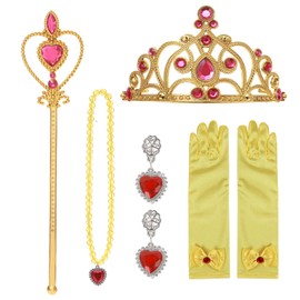 Sincere Party Girls Golden Belle Princess Costume Accessory Fancy Dress Up Cosplay Exquisite Match Set