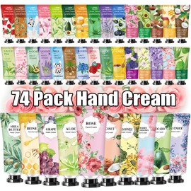 Layhomo 74 Pack Hand Cream Gift Set For Women and Girls,Easter Basket Stuffers,Mothers Day Gifts,Teacher Appreciation Gifts,Natural Plant Hand Lotion For Dry Cracked Hands,Scented Mini Hand Lotion Travel Size