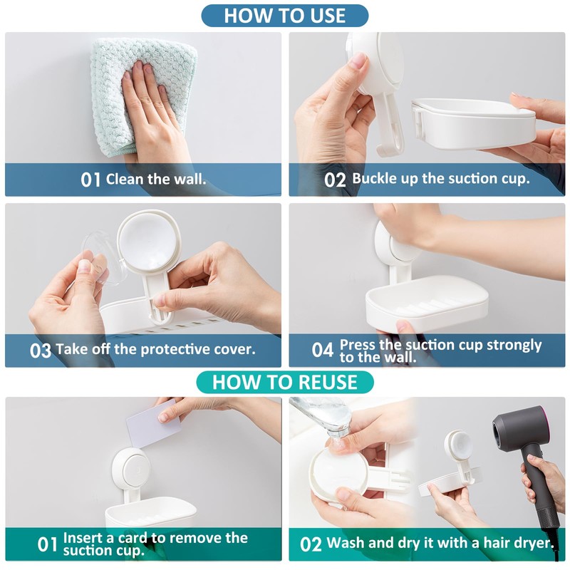 TAILI Suction Cup Soap Dish Vacuum Suction Soap Holder, Strong