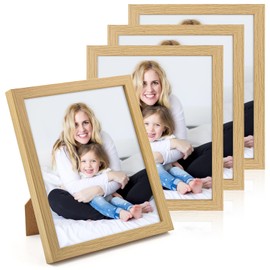 WenYa 8x10 Oak Photo Frames, 4 Pack 10x8 Picture Frames Wall and Desktop Horizontal Vertical 25.4x20.3cm Frames for Family Pictures Display (Oak, 8x10-4pack)