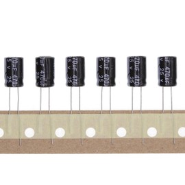 25 V 470UF Plug-In Aluminium Electrolytic Capacitor 8 x 12 8 x 12 mm Pack of 50