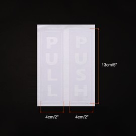 PATIKIL Push Pull Door Sign, 2 Set 2"x5" PVC Adhesive Vertical Pull Push Sticker Sign Vinyl Sticker for Office Store Shop Glass Door, White