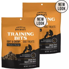 American Journey TRAINING BITS SOFT CHEW TREATS GRAIN FREE choose flavor 16 ounces each 2 bags - Beef