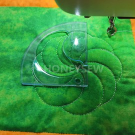 HONEYSEW Free Motion Quilting Template Sewing Ruler Templates for Most of Domestic Sewing Machine (#1 Spinning Flower)