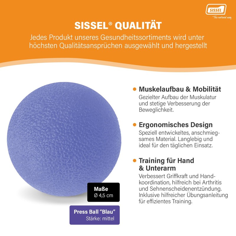 Sissel Press Ball, blue, medium