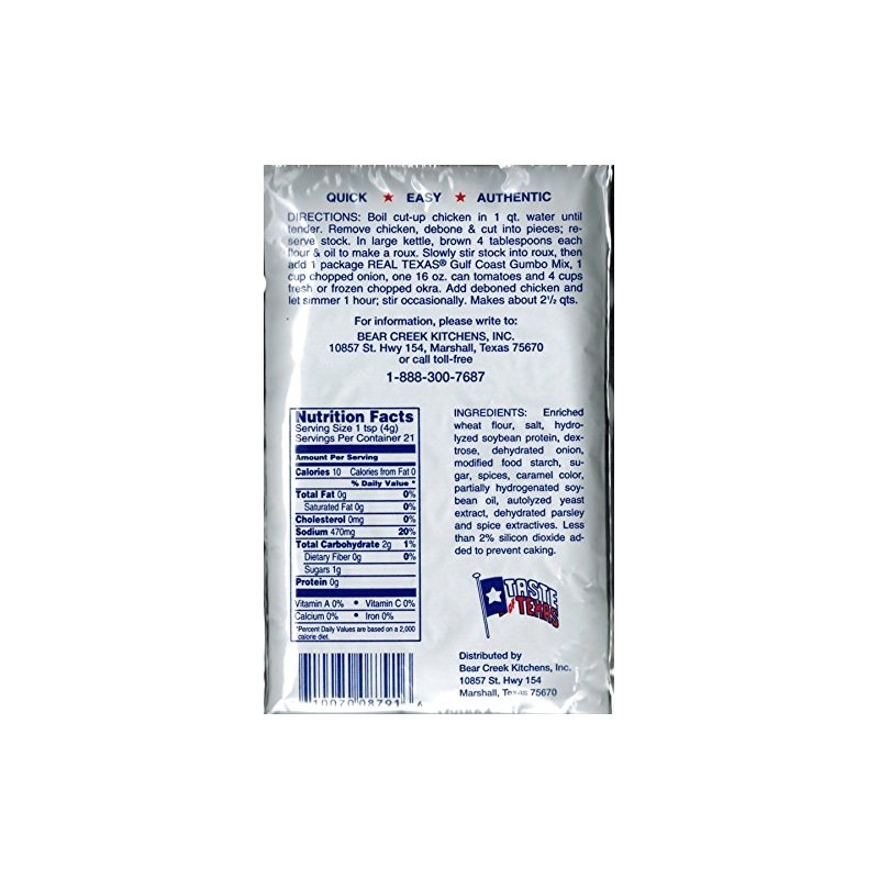 Real Texas Gumbo Gulf Coast Recipe Seasoning Mix 3 ounce