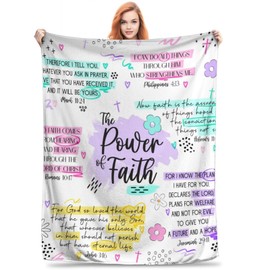 Teeglow Bible Verse Blanket with Inspirational 60x50 Inch Inspirational Faith Religious Throw Blanket - Christian Religious Faith Based Bible Verse Spiritual Gifts for Women Sister Friend