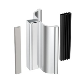 3" Chrome Frameless Shower Door Handle with Metal Strike, U Channel Door Frame with Clear Polycarbonate & Magnet for 1/8" 3/8" 5/32" 3/16" and 1/4" Thick Glass Shower Door,Frame&Frameless Shower Doors