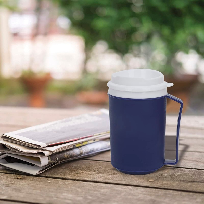 12oz Spill Proof Drinking Cup with Handle and Small Hole