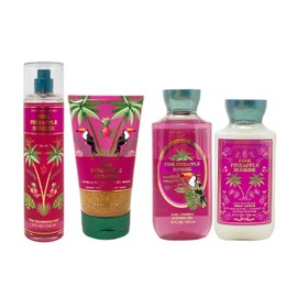 Generic Bath and Body Work Pink Pineapple Sunrise - Deluxe Gift Set - Fragrance Mist, Body lotion, Shower Gel and Body Scrub