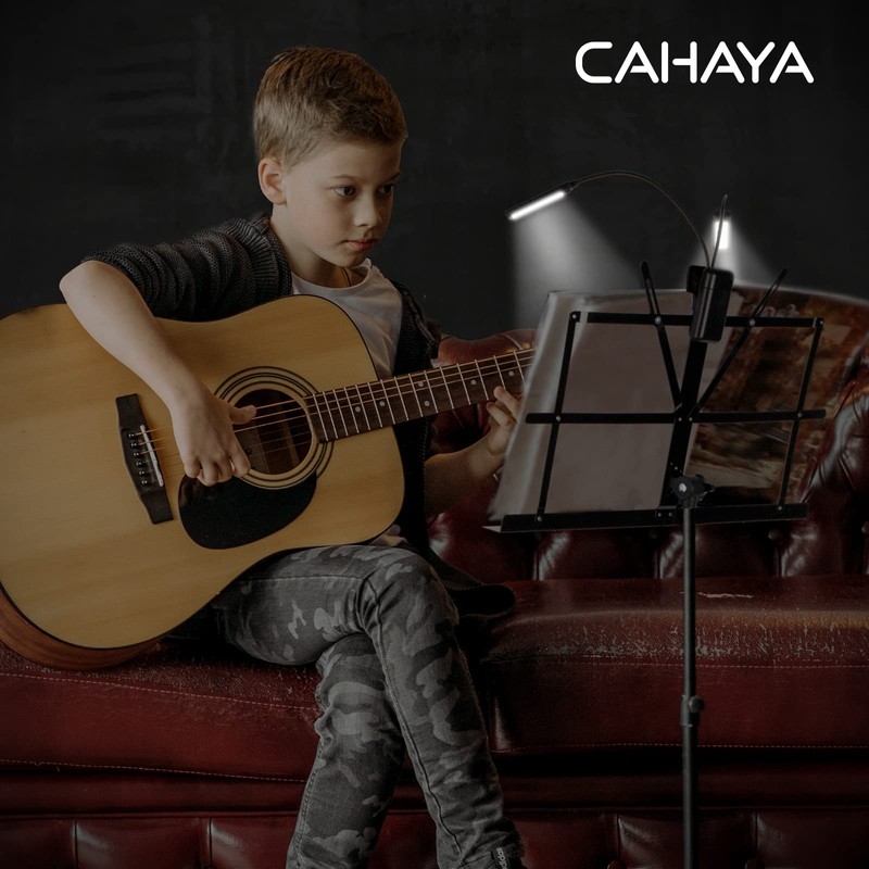 CAHAYA Dual-Use Reinforced Folding Sheet Music Stand with Stand Light