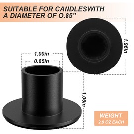 Apsvwys 2 Pcs Black Candle Holder - Elegant Taper Candle Holders, Classic Candlestick Holders for Table Centerpiece, Festive Christmas Mantel Display or Sophisticated Home Decor.