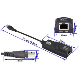 zdyCGTime USB 3.0 male to RJ45 female Gigabit Ethernet connection adapter,Supporting 10/100 / 1000 Mbps,Compatible with Windows,Mac OS,Android and other systems.(Black)