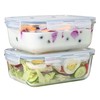 4pc Set of 8 Cup Large Glass Food Storage Containers