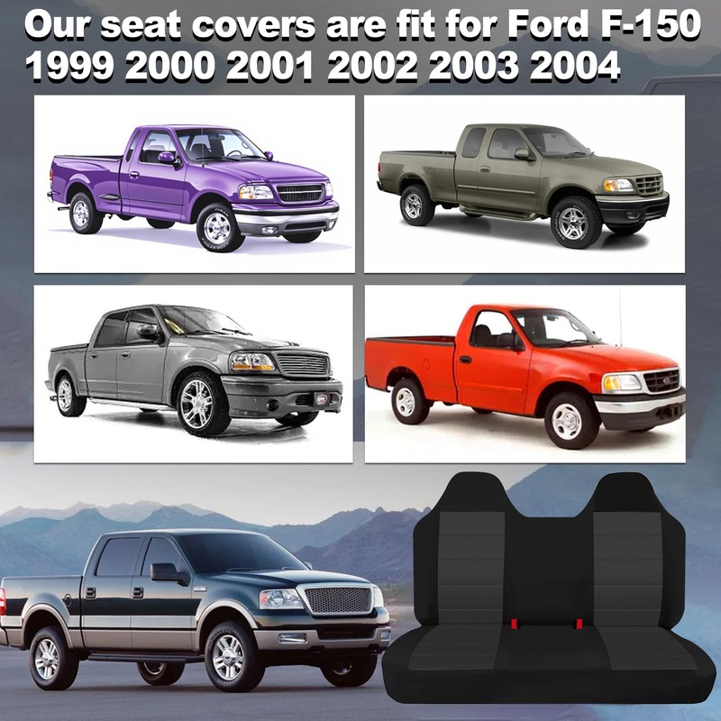 runfider Thickened Oxford Cloth Front Solid Bench Seat Covers with