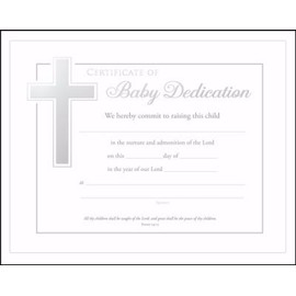 Baby Dedication Certificates (Isaiah 54 13) Pack of 6, white, 8.5 x 11