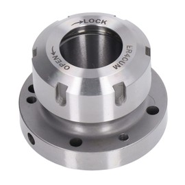 ER40 Collet Chuck, 7 Holes, Carbon Steel, Compact Replacement for CNC Milling Machine, Lathe, 80mm Diameter, 0.005 Accuracy