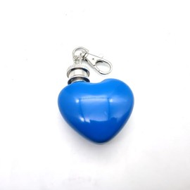 CNFLASK Blue Heart Shaped 1 Oz Keychain Flask Blue Color Mini Hip Flask 304 Stainless Steel Snuff Bottle With Key Chain