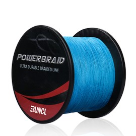 RUNCL PowerBraid Braided Fishing Line, Ultra Durable Braided Line 4 Strands - Seamless Weaving Tech, Enhanced Coating Tech, Zero Stretch, High Sensitivity (Blue, 300Yds, 60LB(27.2kgs))