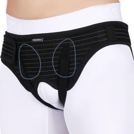 VELPEAU Hernia Support Belt Men Truss Brace Double Inguinal Groin Hernia Belt M- 35"-42"