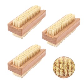 Wooden Nail Brush, 3 Pack Nail Scrubbing Brushes for Cleaning Nails, Hand Scrubbing Brush with Wooden Handle, Hard Nail Brush for Daily Hygiene, Travel and Pet Care