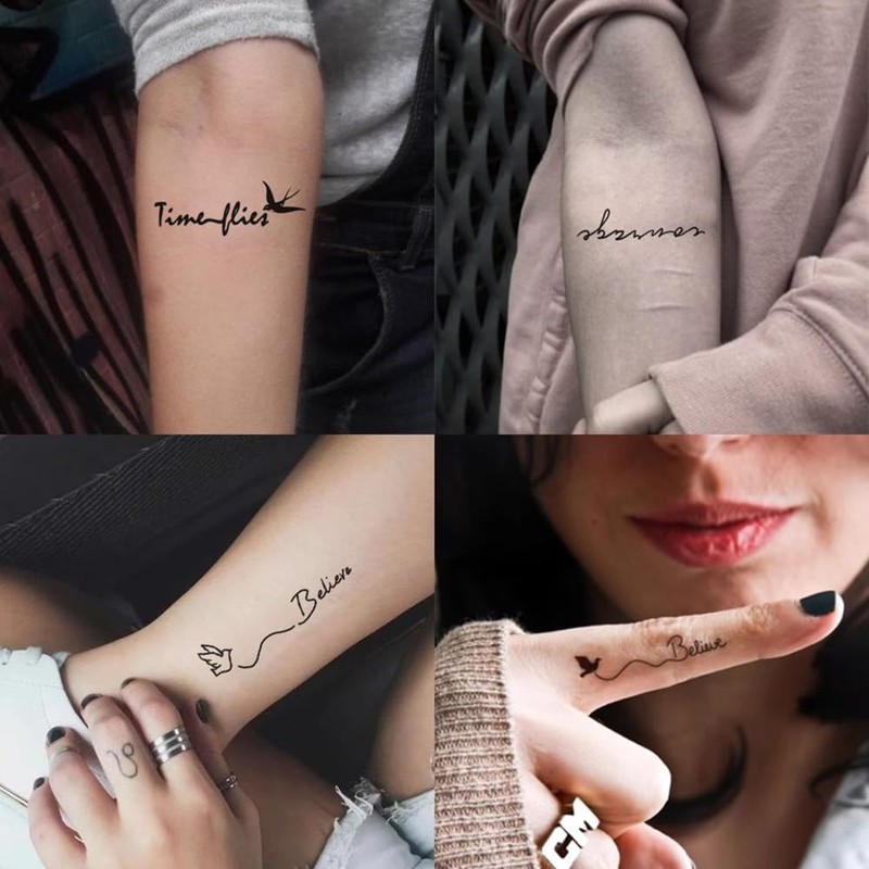 Oottati 2 Sheets Small Tiny Temporary Tattoo Stickers Finger Birds