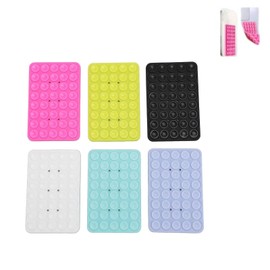 Paquete de 6 Soporte para Teléfono con Ventosas, Fundas de Silicona con Ventosa de Doble Cara, Agarre Antideslizante para Selfies y Videos