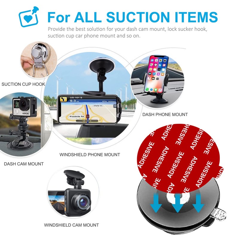 PKYAA Dashboard Pad Mounting Disk Sticky Adhesive Replacement Kit, 6pcs