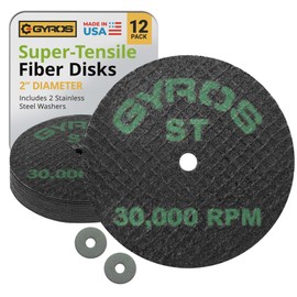 GYROS Cut-Off Wheels for Rotary Tools – 2” Super-Tensile Fiberglass Reinforced, 12-Pack | Designed for Stainless Steel, Titanium, Nickel, Carbon & Chrome Alloys | Made in USA 11-42002/12