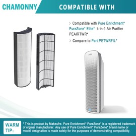 CHAMONNY Elite Filter Replacement PETWRFIL,Compatible with Pure Enrichment PureZone Elite 4-in-1 Air Purifier, 2 H13 True HEPA Filter + 4 Activated Carbon Pre-filters