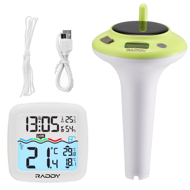 Raddy PT-5 Wireless Pool Thermometer, Floating, Easy to Read