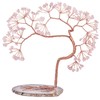 mookaitedecor Natural Rose Quartz Crystal Tree with Agate Slice Base,
