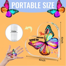 TAGDANK Gifts for 3 Year Old, 3rd Birthday Gifts, Unique Birthday/Anniversary Decorations, Butterfly Gifts, Small Gifts for Women, Acrylic Heart Keepsake, You Have Been Loved for 3 Years