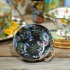 MacKenzie Childs Colander Flower Market Enamel Small Strainer 8x3.75” Black