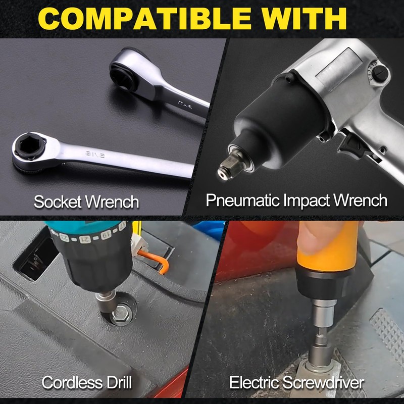 LEONTOOL 14PCS Power Nuts Driver Drill Bit Tools Set 1/4"