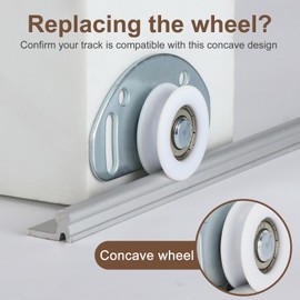 LASHOW Sliding Closet Door Hardware Kit with 48 inch Long Track– 4 Pack Bottom Rollers & 4 Pack Top Brackets, Ball Bearing Wheels, Smooth Glide for Closet & Wardrobe Doors, Easy Installation.