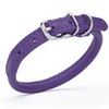 Dogline Soft and Padded Rolled Round Leather Collar for Dogs